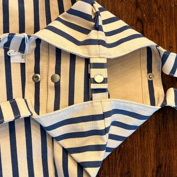 NWT Baggu Sailor Stripe Duck Bag in Navy & White Striped Canvas Tote - Picture 6 of 14
